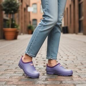 Hunter Original Women’s Purple Rubber Rain Comfort Clogs size 11